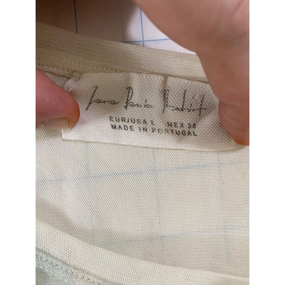 Womens Large Shirt Zara Basics Collection Blue White See Through Negative Print - Picture 7 of 11